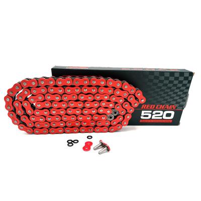 China Quiet/Speed Up/ Wear Resistant Red Super Tensile Strengt 520 Chain Racing Motorcycle 520H X-Ring Chain (Max Displacement 1000CC) for sale