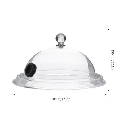 China Easily Cleaned Smoking Infuser Accessory Dome 12 Inch Bell Lid Plastic Smoking Gun Dome For Dishes Glass Bowls for sale