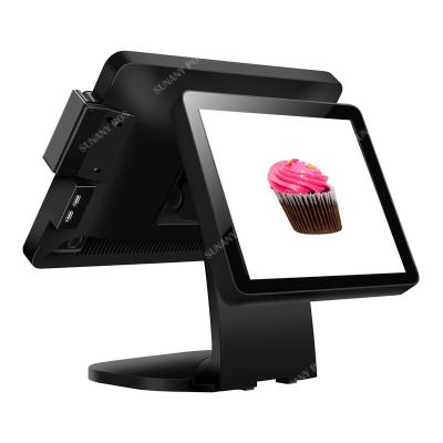 China Dual 15 inch Touch screen china POS terminal restaurant system for Pint of Sale with good quality for sale