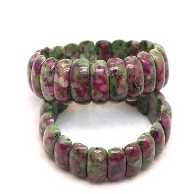 China Wholesale ALLOY fashion natural stone beaded bracelets Cherry Gemstone Bead Stretch Ruby in Zoisite bracelet for sale