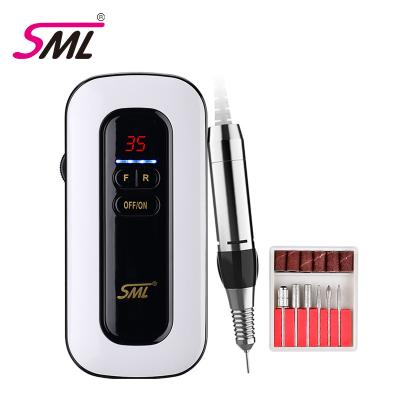 China Original Wholesale High Quality Strong Power SML 35000rpm White Portable Nail Drill for sale