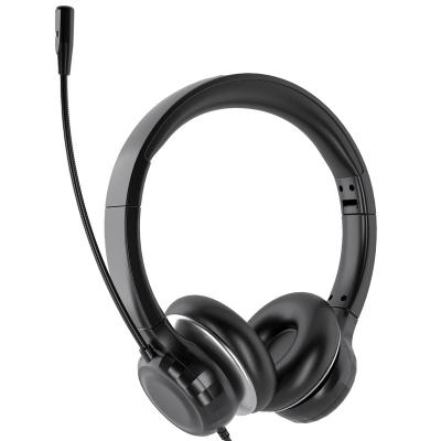 China Binaural Headband OEM P.J. Noise Canceling Headset Earphones Wired Official 3.5 Mm USB Call Center Headsets With Volume Control MIC for sale