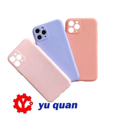 China Anti-fall For iPhone 11 Square Liquid Edge Rubber Case Slim Silicone Cover Phone Case For iPhone 11 pro 12 pro for sale