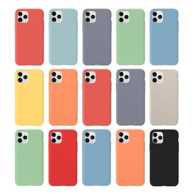 China Anti-drop in stock Suitable for iPhone 12 11 Pro Max 20 Colors Liquid Silicone Rubber Phone Case 7/8 Plus XR XS for sale