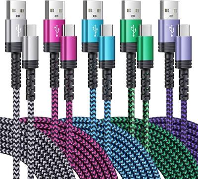 China Mobile phone hot sale! Type C USB-A Data Cable To USB-C Cable Charging Nylon Braided Fast Charging Suitable For Samsung USB C Data Cable for sale