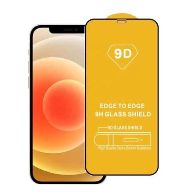 China Cell Phone 9D Full Cover Glue Tempered Glass Phone Screen Protector For iPhone 13 12 MINI PRO 11 XR XS max 8 7 6 Samsung Galaxy S21 A32 A42 for sale