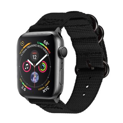 China Factory Direct Sale NATO Breathable Woven Watch Band Three Ring Nylon Smart Watch Band For Apple Watch 1/2/3/4/5/6/7 for sale