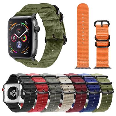 China Custom Breathable Nylon Strap Smart Watch Wooden Band For Apple Watch Series 1 Se 2 3 4 5 6 7 38mm 40mm 41mm 42mm 44mm 45mm for sale