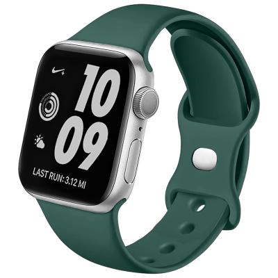 China OEM Water Resistant For Apple Watch 7 Series 6 5 4 3 Se, Soft Silicone Sports Watch Strap Replacement Strap For Apple Watch 38mm 42mm for sale