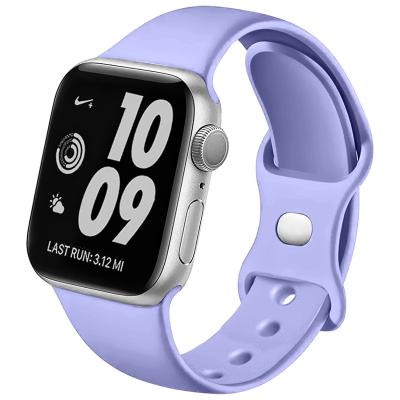 China Durable High Quality Silicone Smart Watch Flexible Ultra Soft Band Breathable 45/44/42/41/40/38mm Bands For iWatch 7/6/5 Series for sale