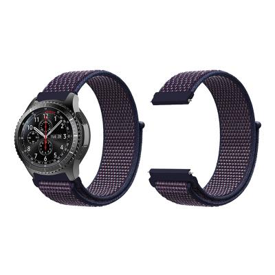 China Breathable Customized 20mm 22mm Sports Loop Nylon Strap Woven Smart Watch Band For Huawei Watch 3 / Galaxy Watch 4 for sale