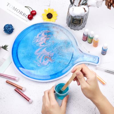 China Workable Tray Molds For Epoxy Resin With Handle DIY Resin Serving Tray With Wooden Stirrer Around Board Epoxy Resin Serving Molds for sale