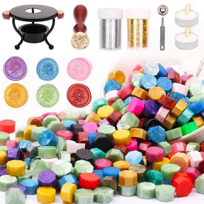 China Wax Sealing Kit Seal Stamp Kits With Gift Box 624pcs eal Beads Moonlight Wax Seal Stamp Kit Letter Seal Kit Wax Press for sale