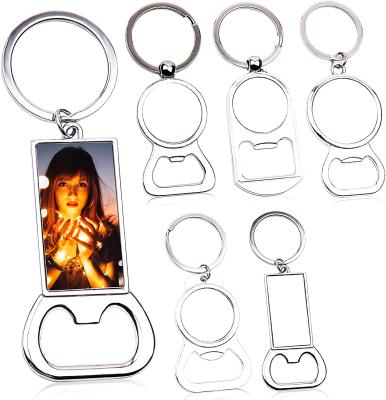 China High Quality Sublimation Bottle Opener 5 Pack Sublimation Key Chain Blanks Custom Photo Metal Beer Bottle Opener Custom Keychains for sale