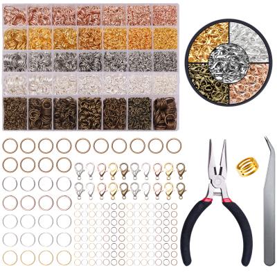 China Jewelry Repair Kit Findings Jewelry Making Earring Pry Open Open Ring And Needle-Nose Pliers Repair Kit For Making Bracelet Jewelry Of Ring Lobster Clasp, Tweezers, Silver And Gold for sale