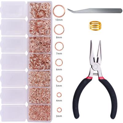 China Mending Jewelry Kit Findings Jewelry Making Earring Amazon Best Selling Ring Lobster Clasp, Tweezers, Silver and Gold Open Jump Ring 6mm for sale