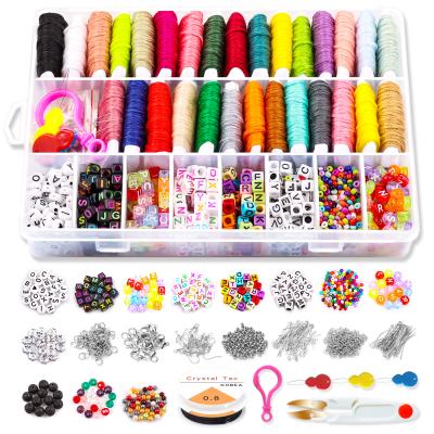 China Jewelry Findings DIY Friendship Trendy Bracelet Making Kit, 2545pcs Pony Seed Beads A-Z Alphabet Letter Beads Lava Irregular Chips Beads for sale