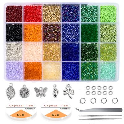 China 2mm 14 Types Seed Kit Small Craft Beads Started Beads With Tool Kit For Jewelry Making Supplies 2mm for sale