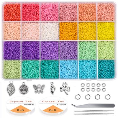 China M016 Small Craft Beads Seed Glass Beads Started Kit With Tool Kit For Jewelry Making Craft Supplies DIY Bracelet 2mm 3mm 4mm for sale