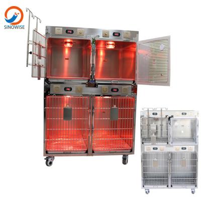 China stainless wire for cage l medical equipment icu intensive care unit stainless steel veterinary cages 1850*1220*700mm for sale