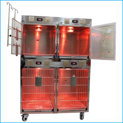 China Stainless Steel Cages Vet Veterinary Oxygen ICU Cage For Dog Cat Vet Clinic 1850*1220*700mm for sale