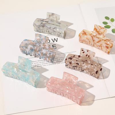 China Acetate Hairclaws Wholesale Women Stylish Acetate Hair Claw Rainbow Colored Custom Leopard Print Hair Accessories for sale