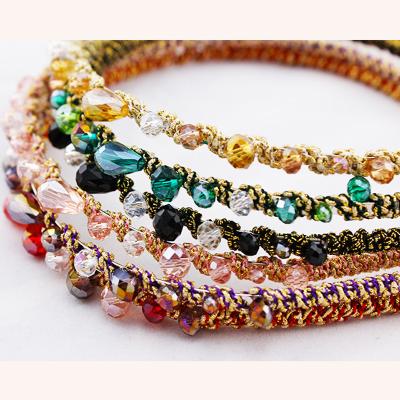 China Comfortable Soft Crystal Colorful Hairband Headband Headwear Hair Accessories For Women Girl for sale