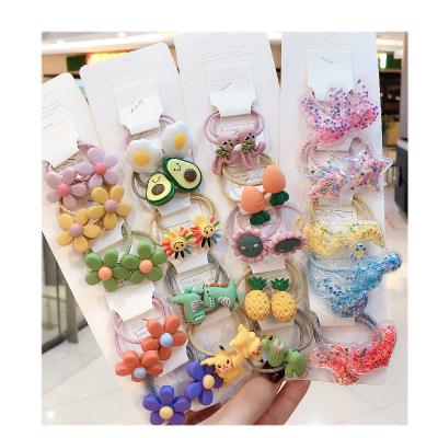 China Fashionable Elastic Hair Ties Factory Cute 10pcs/set Hair Rubble Bands For Kids for sale