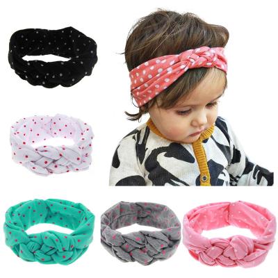 China Wholesale Sweet Children Printed Dot Hair Band Chinese Baby Ears Hairband Sweet Rabbit Knot Hair Accessories for sale