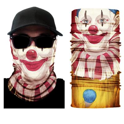 China Sun Protection Skull Clown Magic turbanStretchy Head Warps Tube Seamless Bandana Towel Riding Outer Mask for sale