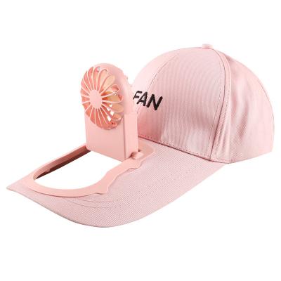 China 2021 Unisex COMMON Usb Belt Fan Baseball Golf Sun Hat Portable Folding Charging Fan for sale