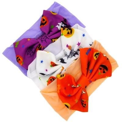 China Wholesale Newest Wholesale Halloween Children's Nylon Bowknot Headband Kids Dress Up Elastic Hair Band for sale