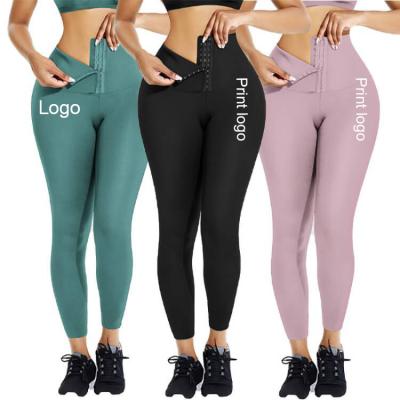 China High Quality Breathable Multi-colors Active Wear High Waist Logo Butt Lifter Waist Trainer Yoga Leggings Shapewear Custom Made for sale