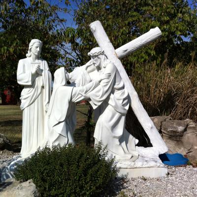 China Modern Church Decoration Stone Garden Mary Catholic Religious Marble Jesus Statue 14 Stations Of The Cross for sale