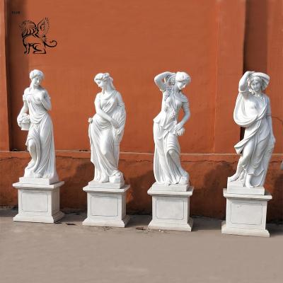 China European Garden Decor Lady Statues Famous Greek Life Size Outdoor White Marble Stone Four Seasons Goddess for sale