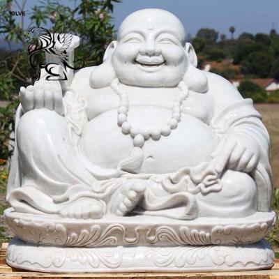 China Traditional High Quality Hand Carved Maitreya Buddha Statue Stone Natural Marble Laughing Life Size Buddha Sculpture for sale