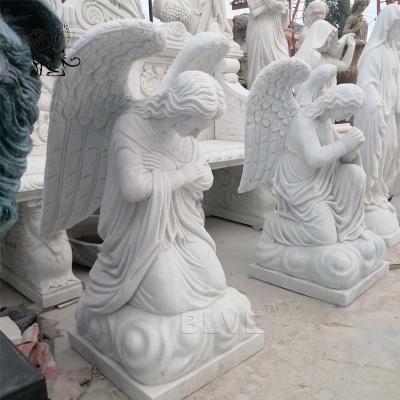 China Lize Stone Marble Sculpture Kneeling Angel Statues of Life Hand Carved Religious Outdoor Decorative EUROPEAN for sale