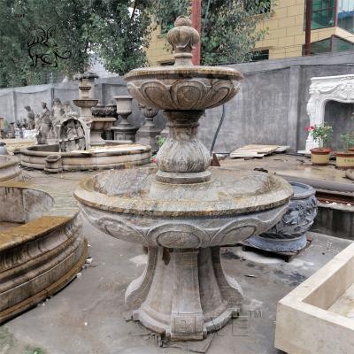 China Modern Stone 2 Tier Granite Garden Decorative Modern Marble Fountain Natural Water Fountain for sale