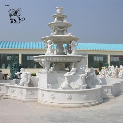 China White Marble Greek Sculpture MFG-16 Garden Water Fountain Modern Large Fountain Marble Outdoor Natural Stone for sale