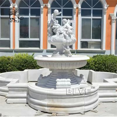 China Large modern marble fountain garden kids outdoor white marble water fountain for sale MFG-36 for sale