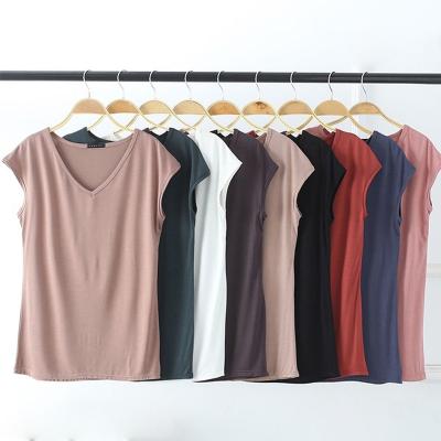 China 2022 New Arrival High Quality Custom Cotton Modal Casual Tee Shirts Anti-wrinkle Fashion Women T-shirts for sale