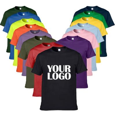 China Anti-Wrinkle 180gsm 100%Cotton Logo Plain Mens T-shirts Custom Printing Breathable Comfortable Loose Multicolor T-shirts For Men for sale