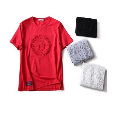 China Custom Heavyweight Anti-Wrinkle Cotton T-shirt Men Loosen Oversized Plain Graphic Mens T-shirt Custom Logo Embossed T-shirt for sale