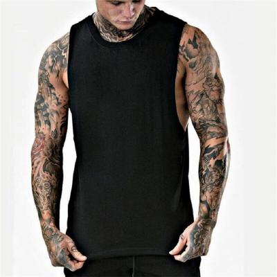 China OEM Embroidery Solid Color Bodybuilding Fitness Shirt Knit Customizable Tank Tops Gym Anti-pilling Muscle Sleeveless Vest Men for sale