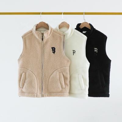 China 2022 Breathable New Arrivals Autumn And Winter Lamb Cashmere Vest Stand Up Casual Collar Zipper For Women Invest Coat for sale