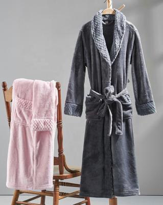 China 2021 Autumn Winter New Extra Long Flannel QUICK DRY Bathrobe For Women Shower Long Robe Soft Unisex Bathrobe for sale