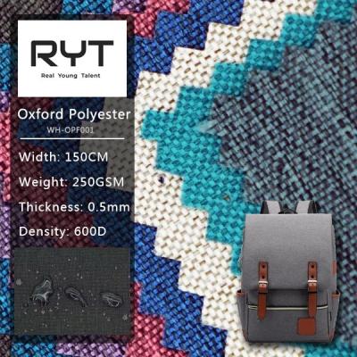 China Cationic Dyed 600D Poly Oxford Fabric Durable Waterproof PU Woven for sale