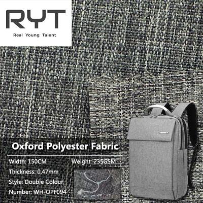 China 100% Polyester Waterproof 0.47mm Poly Oxford Fabric Double Colour Plain for sale