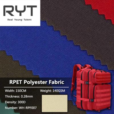 Chine Le tissu imperméable de polyester de 300D 140GSM RPET a réutilisé l'unité centrale pour le bagage à vendre