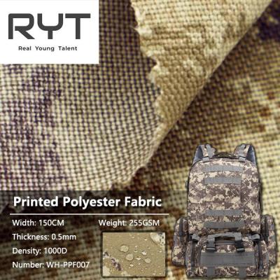 China Waterproof 1000D Printed Polyester Fabric Plain Surface For Backpack for sale